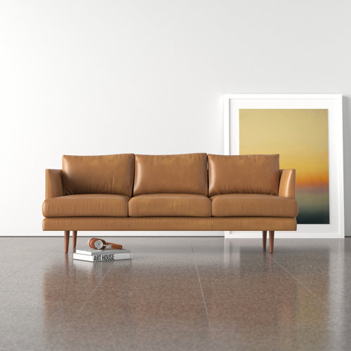 AllModern Miller 84'' Leather Sofa Wayfair